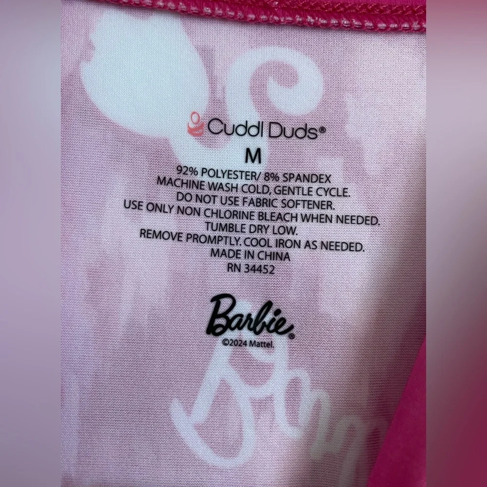 CUDDL DUDS Barbie Little Girls Stretch Poly Long Sleeve Crew Pajama‎ Size M NWOT